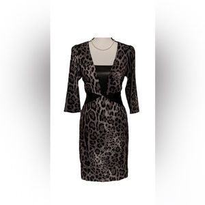 NWT from the  Colleen Lopez Collection Black and Gray Animal Print Dress size 10